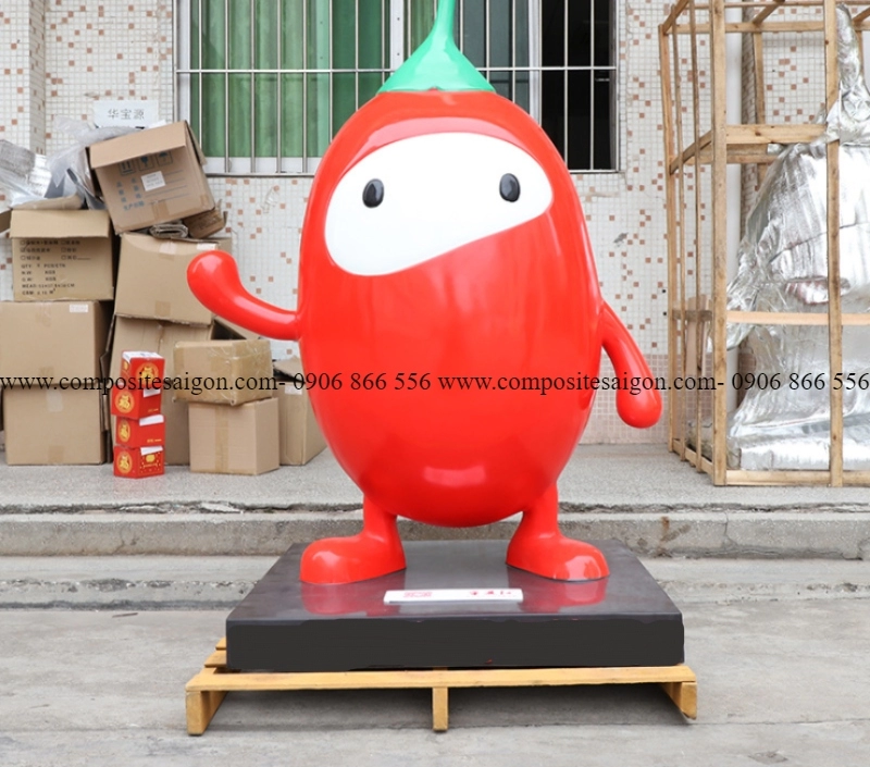 mo hinh bang nhua composite cao cap 2 2961 - Mô hình nhựa composite trái cây hoạt hình dễ thương cao 1000mm